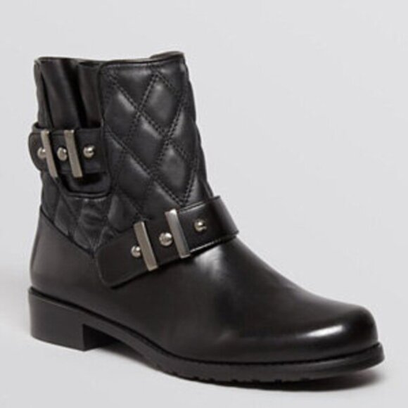 Stuart Weitzman Leather Quilted Booties - Picture 1 of 4